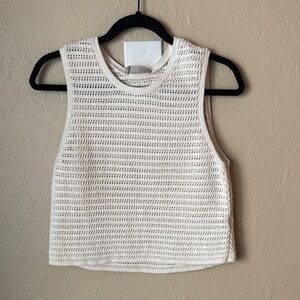 Everlane Ivory Crochet Tank Top